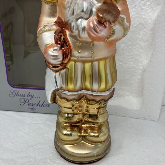Vintage Hand Blown Glass Gold 10" Nutcracker by Peschka Christmas 1996 Figure - Picture 4 of 16